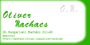 oliver machacs business card